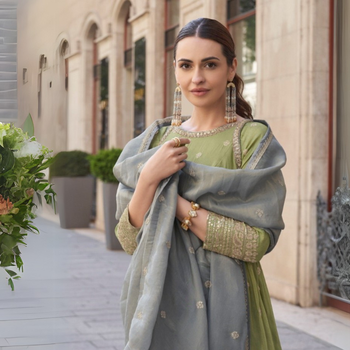 Luxurious Simmer Embroidered Masterpiece Suit