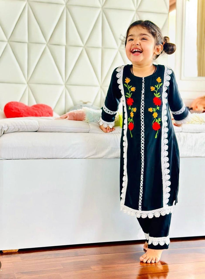 Heavy Faux Georgette Top-Bottom for Kids