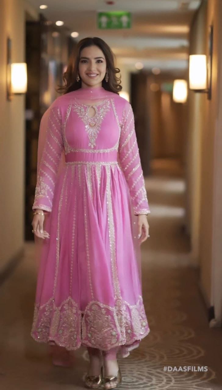 3 Piece Full Heavy Embroidery Sequence Work Gown With Dupatta