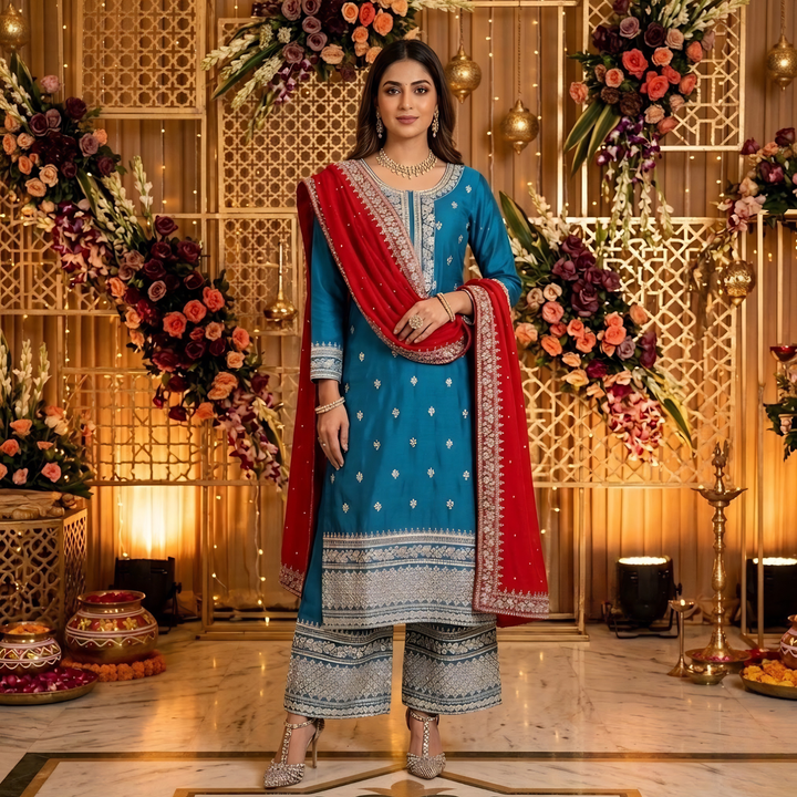 Traditional Glamour  Embroidery 3PCS Suit  Collection For Women