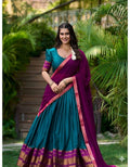Stylish Lichi Silk Saree Lehanga With Blouse and  Banarasi Duppatta For Women