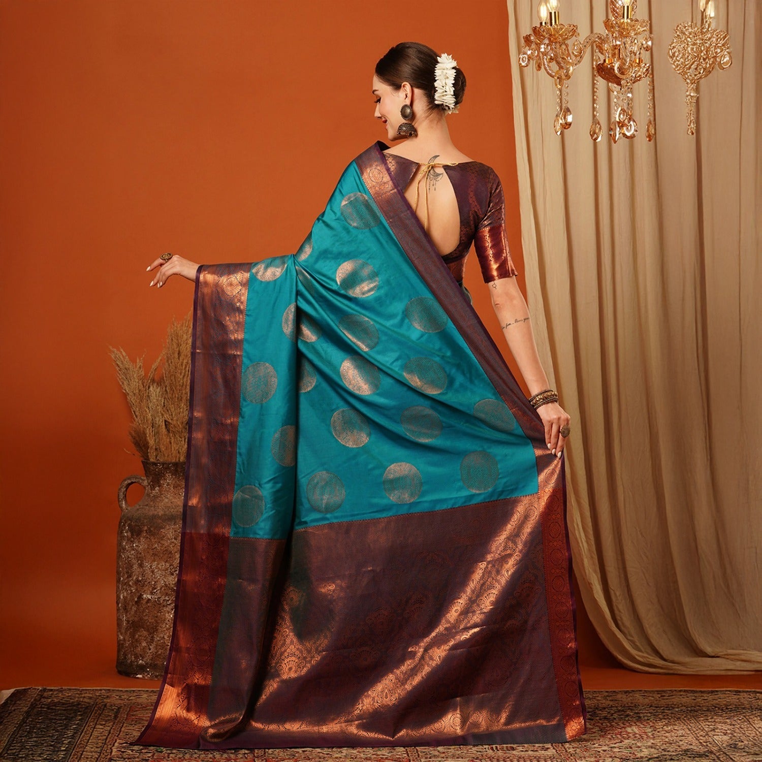 Embellished  Bollywood Pure SIlk Jacquard Saree Unstitched