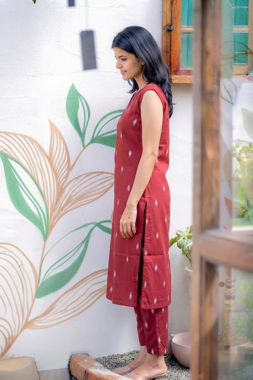 Women Printed Sleeveless 2 Piece Set Casual Co-ord Outfit | Baju Set Wanita Sleeveless Top &amp; Bottom