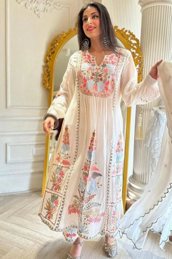 Embroidered Straight Kurti 3 Pc Suit