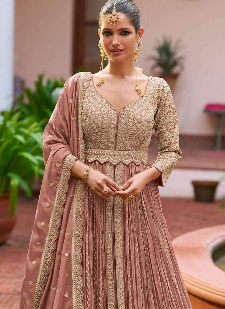 Heavy Embroidered Slit Style Anarkali Lehenga Set