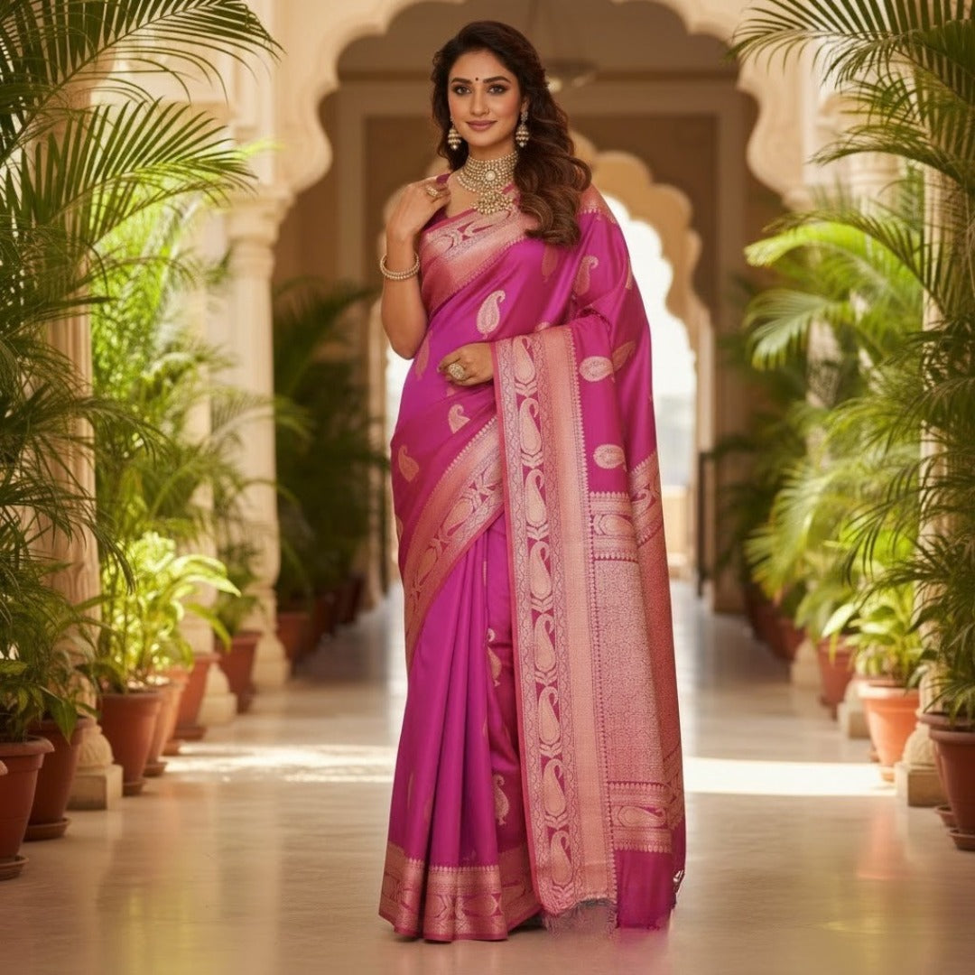Printed Lichi Silk Saree Collection For Women