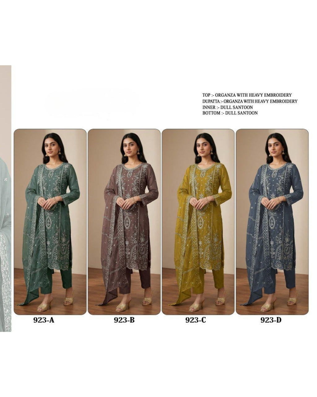 Heavy Organza Silk With Sequence Embroidery Stitch + Khatli Work