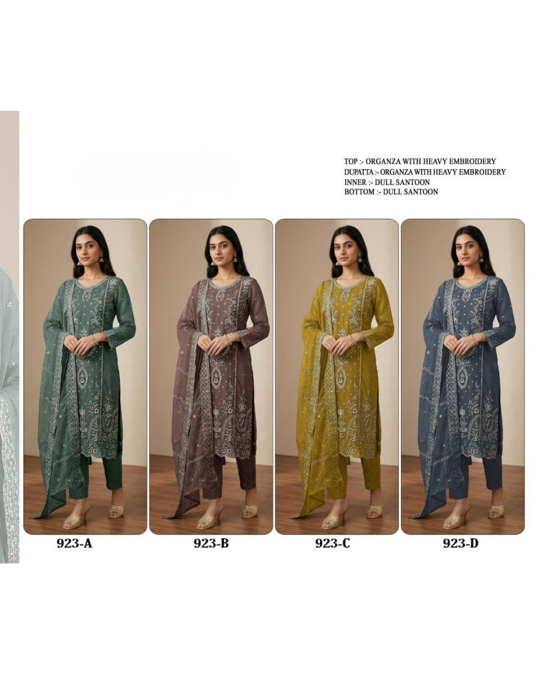 Heavy Organza Silk With Sequence Embroidery Stitch + Khatli Work