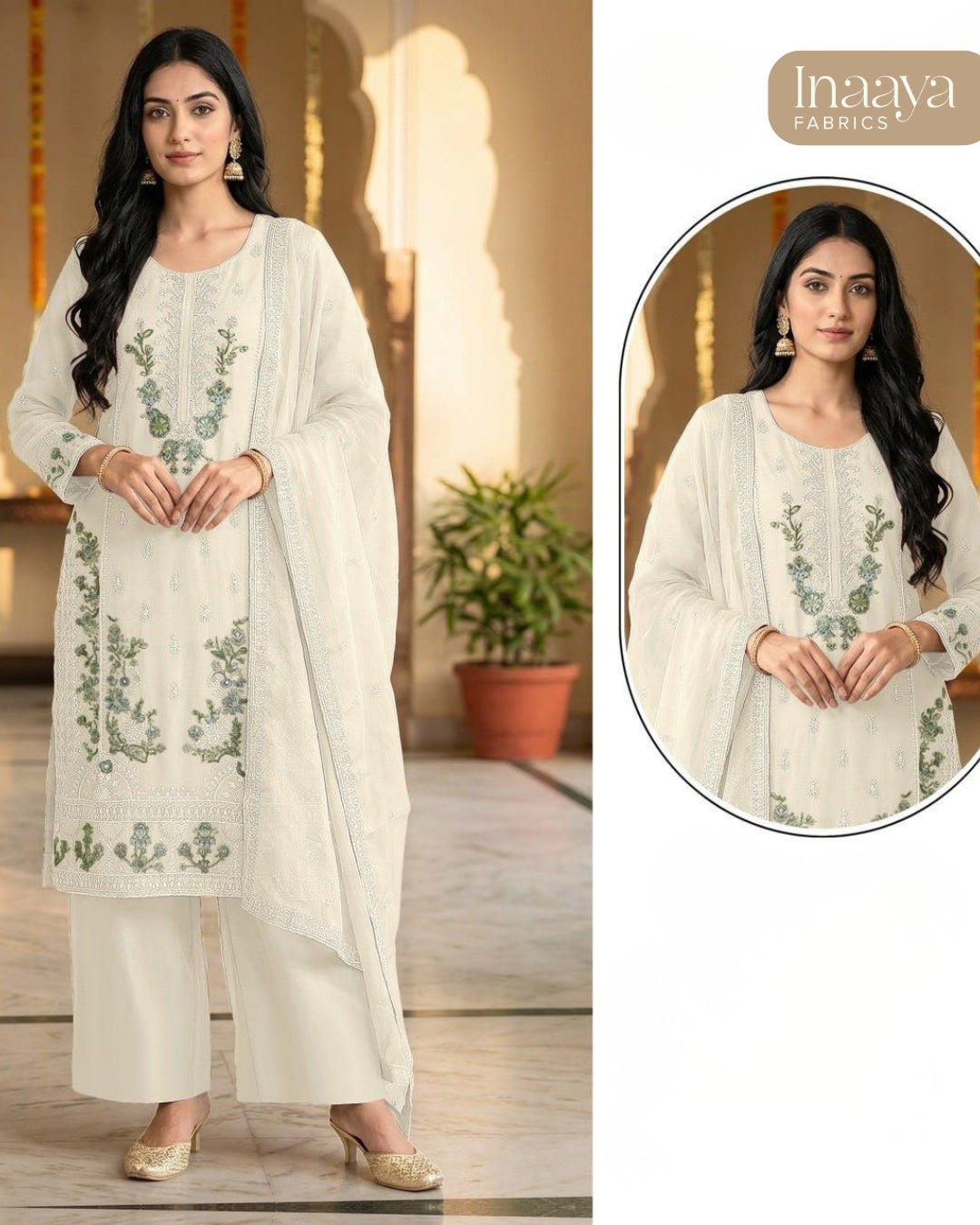 Heavy Chiffon with Sequence Embroidery & Khatli Work