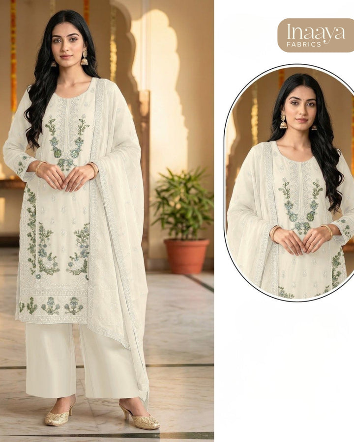 Heavy Chiffon with Sequence Embroidery & Khatli Work