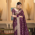 Printed Soft Lichi Silk Saree With 6 Colors Unstitched Material by Inaaya Farbic
