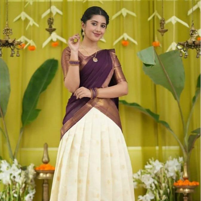 Silk  Saree Lehanga With Blouse And Banarasi Duppatta For Female