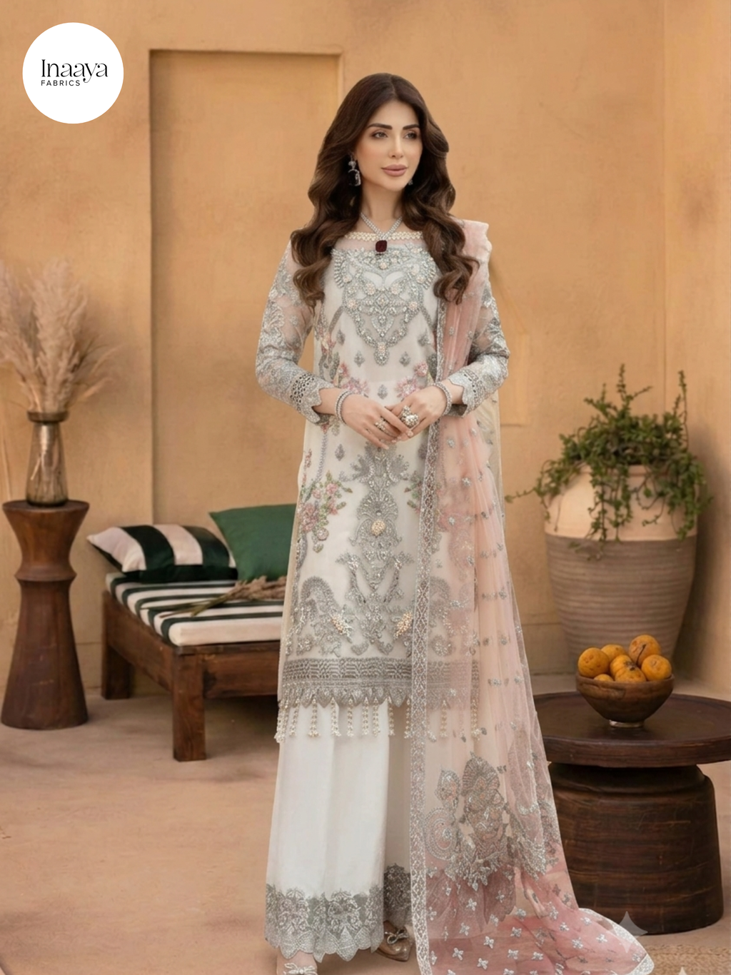 Pearl Hand Embellished 3 Piece Suit