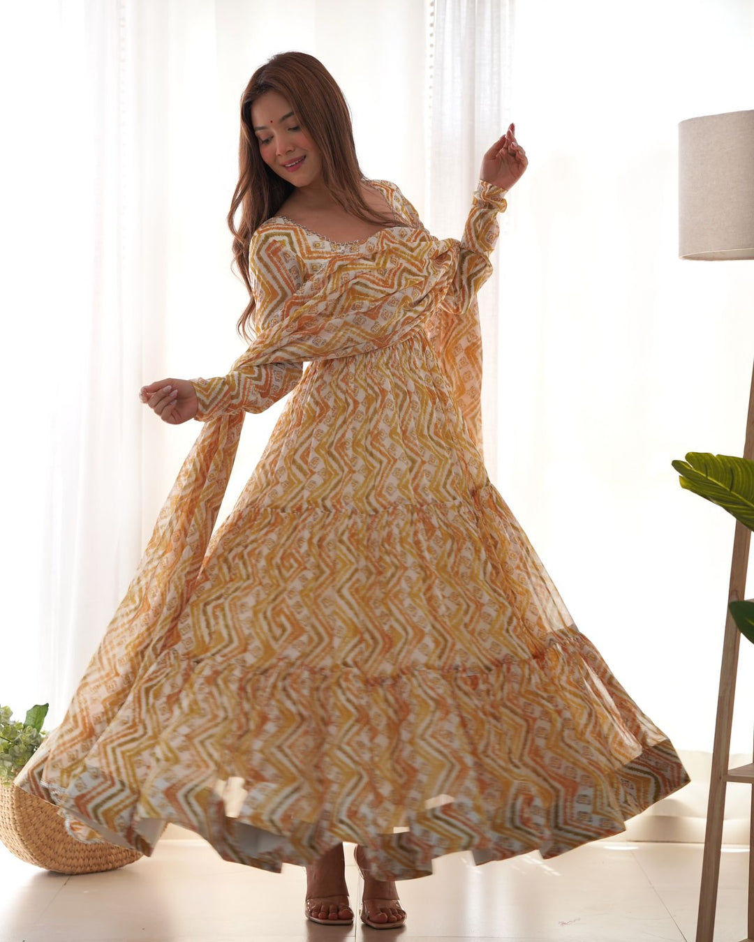 Pure soft Georgette Anarkali