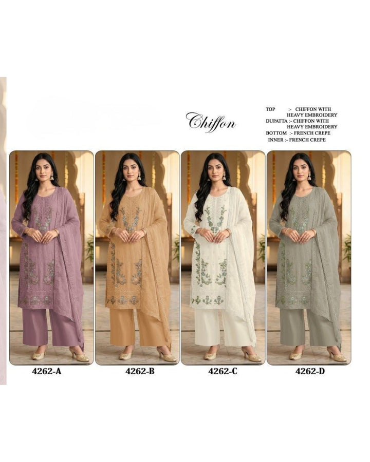 Heavy Chiffon with Sequence Embroidery & Khatli Work