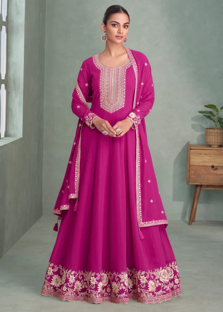 Embroidered Anarkali with Dupatta