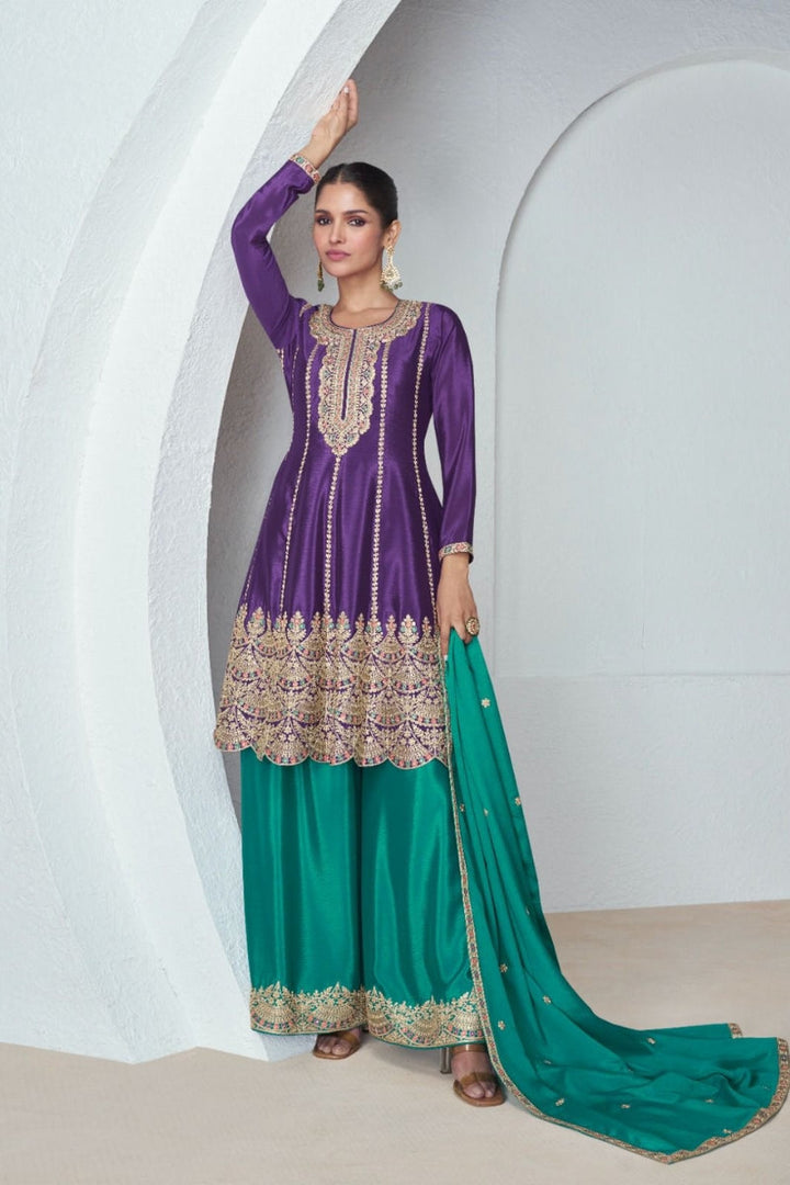 Premium Chinnon Silk Palazzo Suit