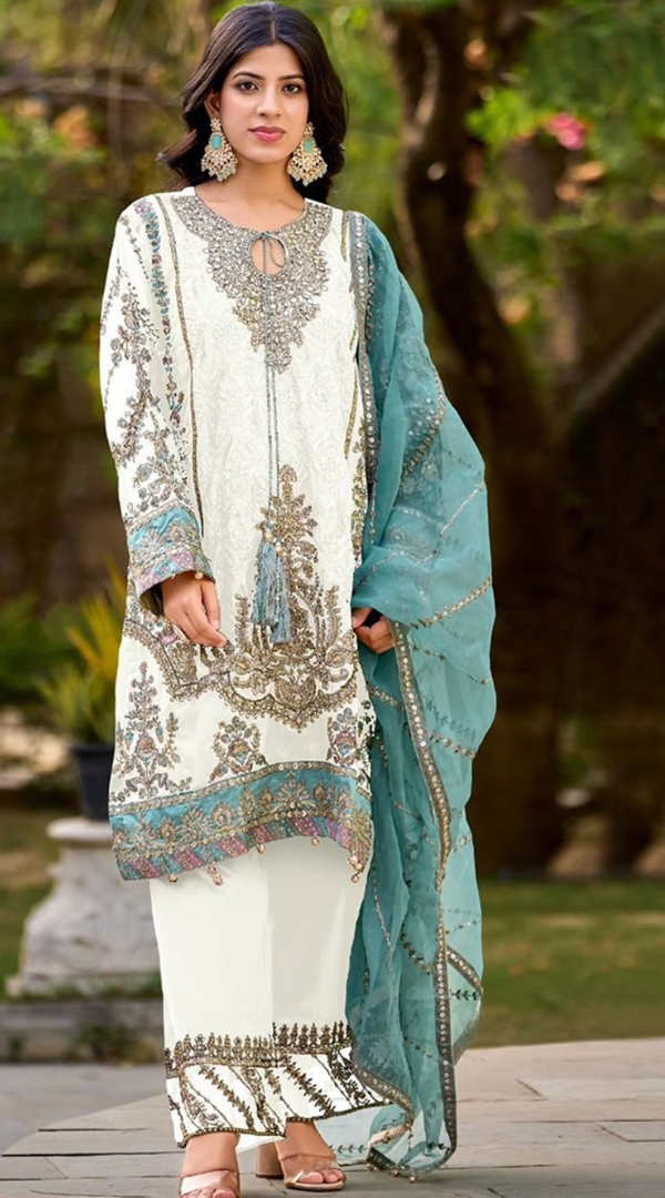 Embroidered Fox Georgette Suit