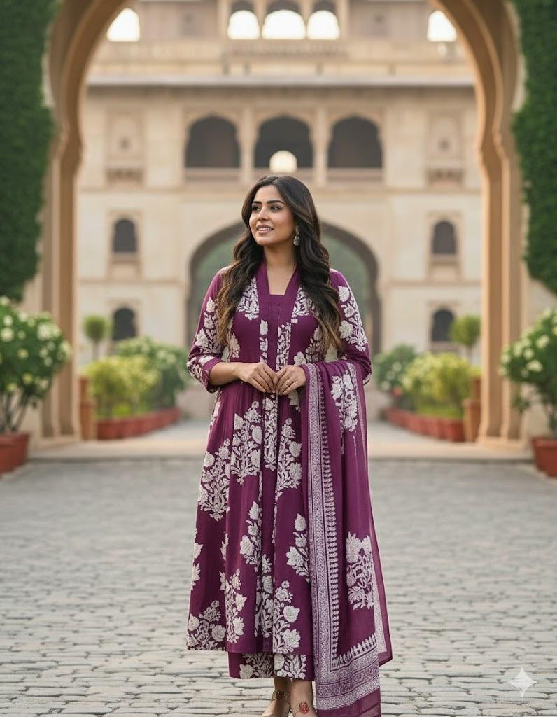 Rayon Printed 3Pcs Ready Suit For Women 003