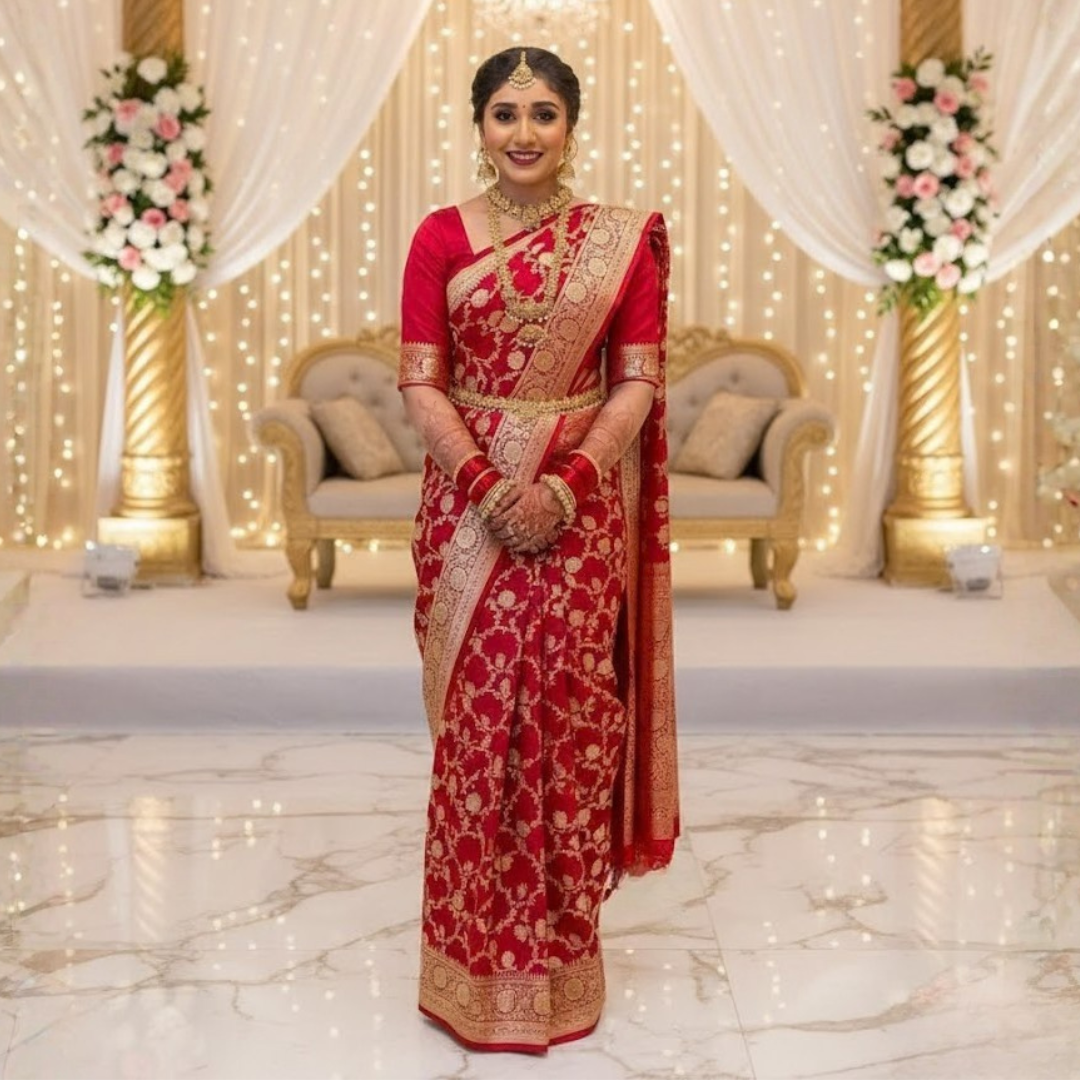 Sophisticated  Elegent Lichi Silk Saree For Women
