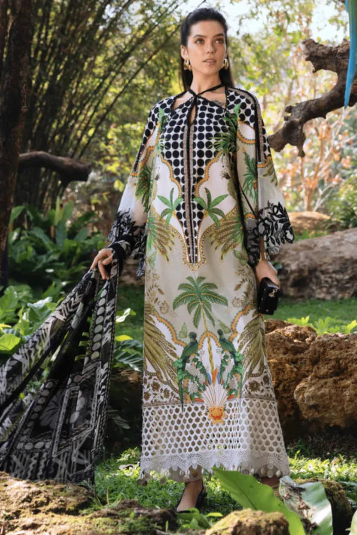 03-Piece Printed Lawn With Chiffon Dupatta - Ready To Wear