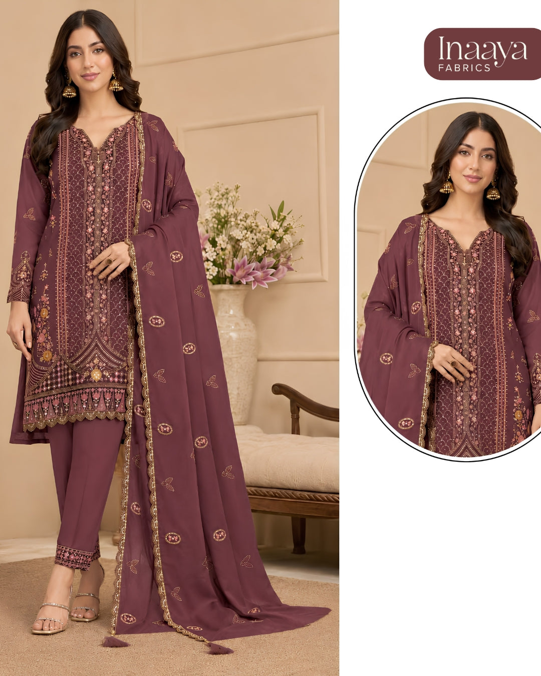 Rangoli Crush with Sequence Embroidery Work