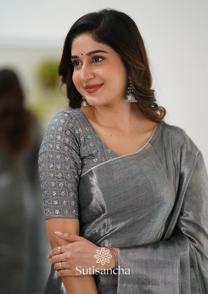 Ethereal Elegance  Plain  Silk Saree For Women