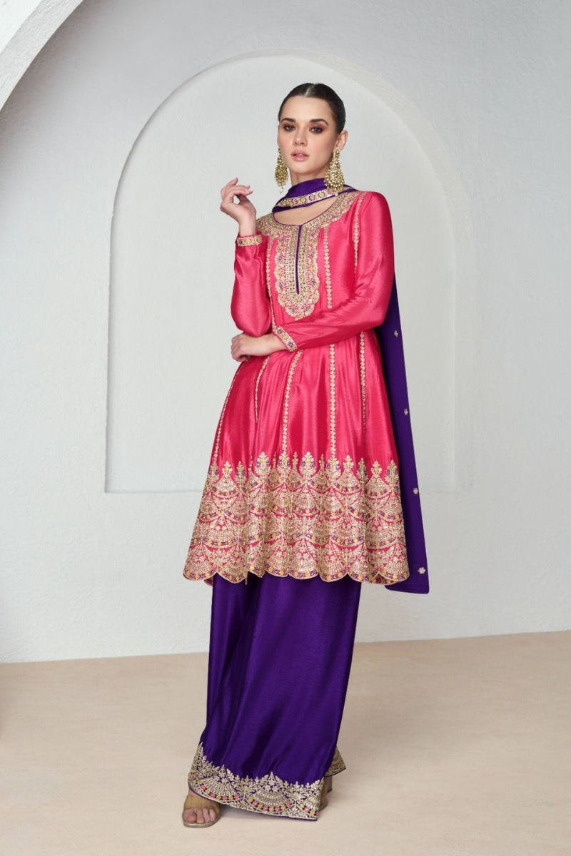 Premium Chinnon Silk Palazzo Suit