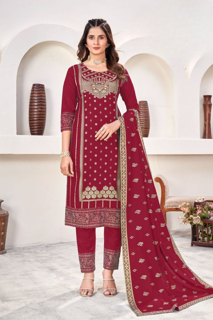 Rayon Salwar Suit With Print Work