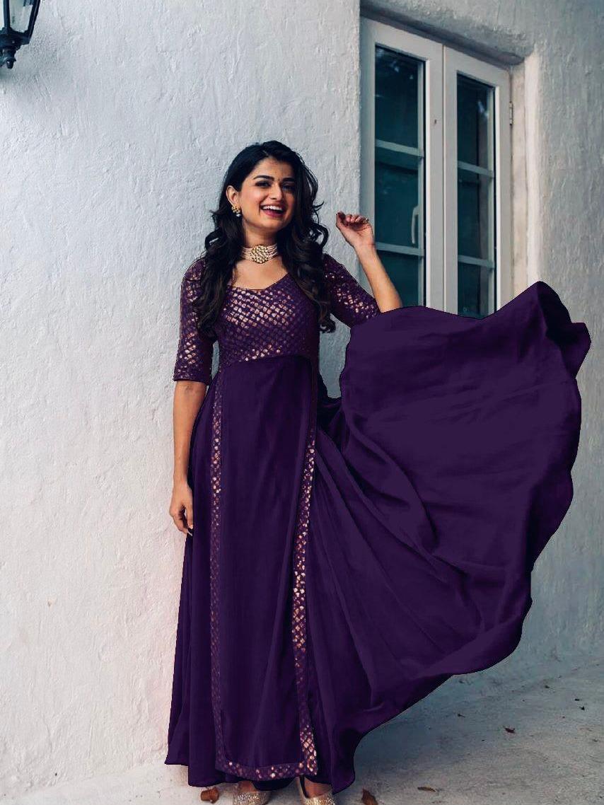 Adorable Heavy Faux Georgette Sequence  Gown  For Women