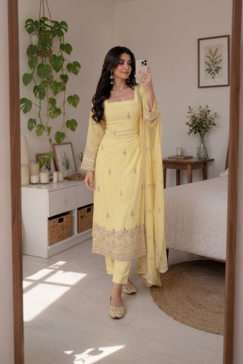 Classy Embroidery 3Pcs Suit Collection For Women