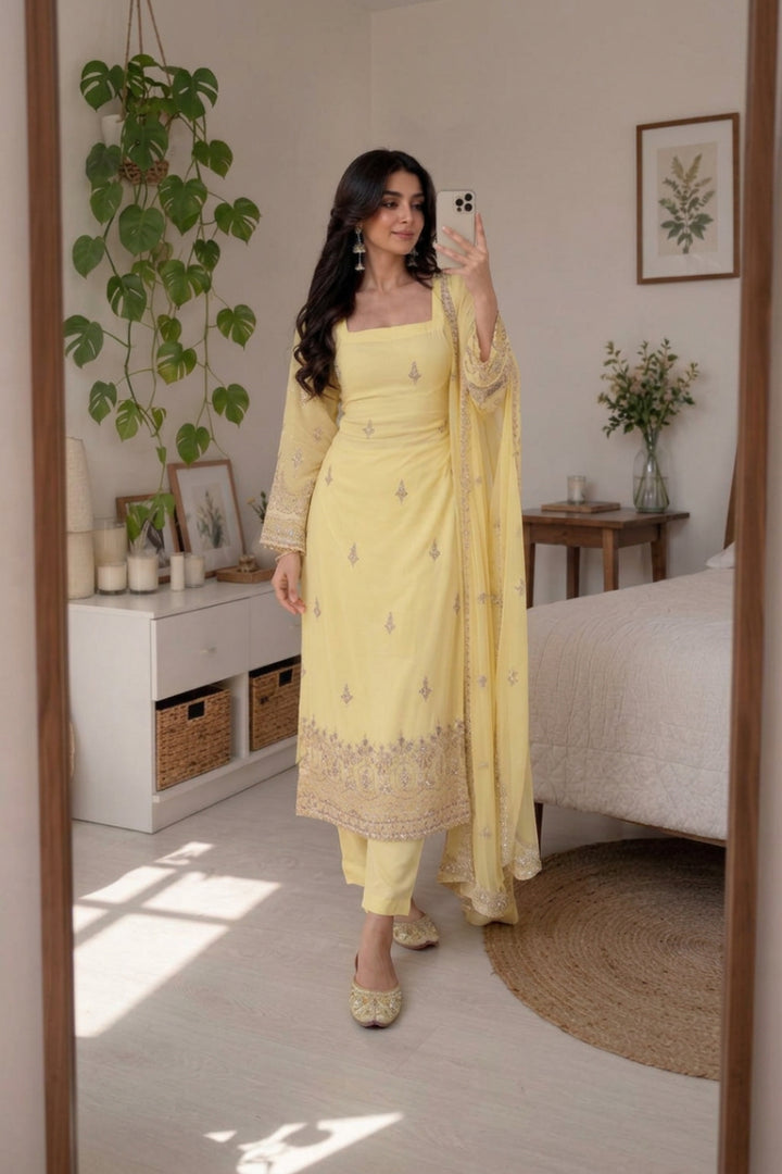 Classy Embroidery 3Pcs Suit Collection For Women