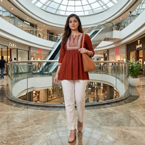Floral Embroidered Soft  Cotton Tops Collection  For Women