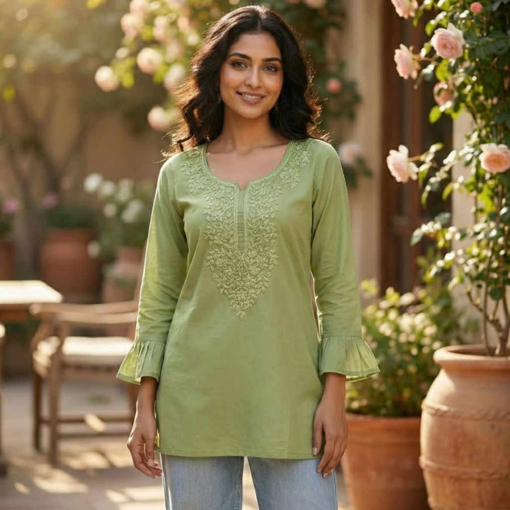 Rayon Embroidery Ready To Wear Tops  Collection For Women 001