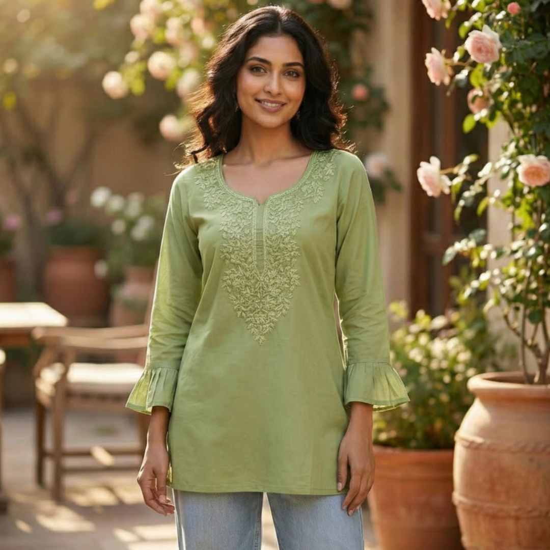 Rayon Embroidery Ready To Wear Tops  Collection For Women 001