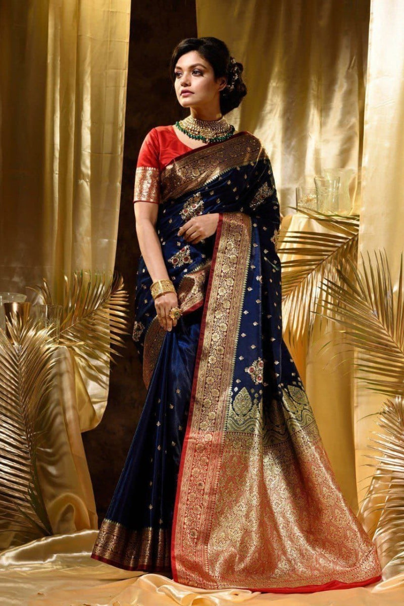 Meena Banarasi Lichi Silk Saree