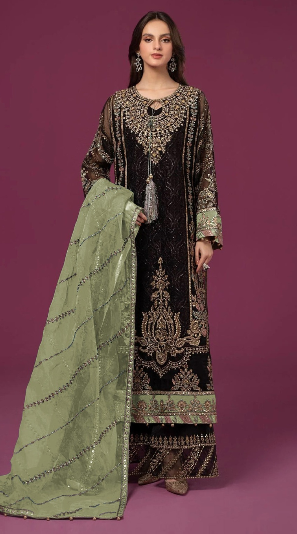 Embroidered Fox Georgette Suit