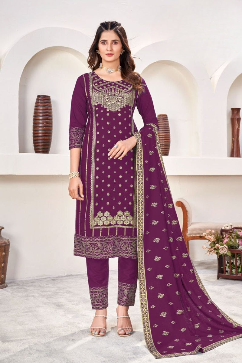 Rayon Salwar Suit With Print Work