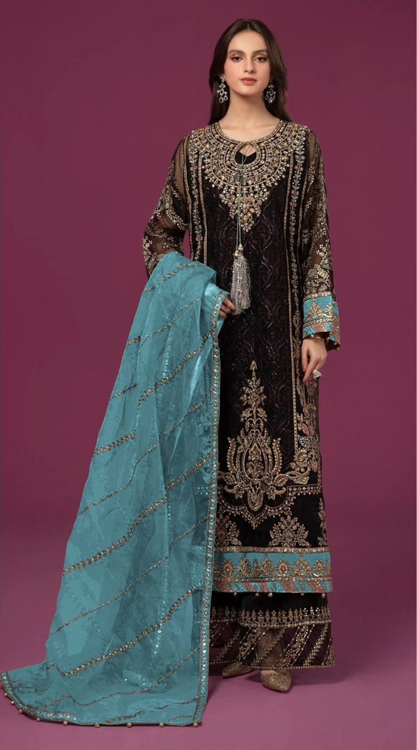 Embroidered Fox Georgette Suit