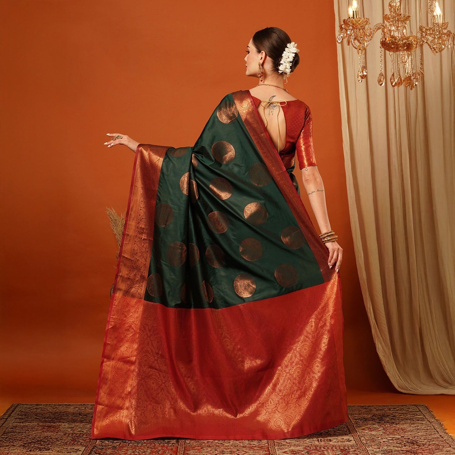 Embellished  Bollywood Pure SIlk Jacquard Saree Unstitched