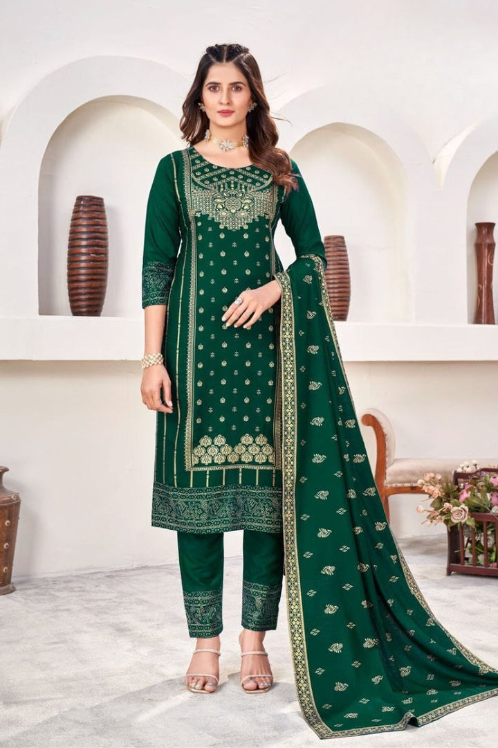 Rayon Salwar Suit With Print Work