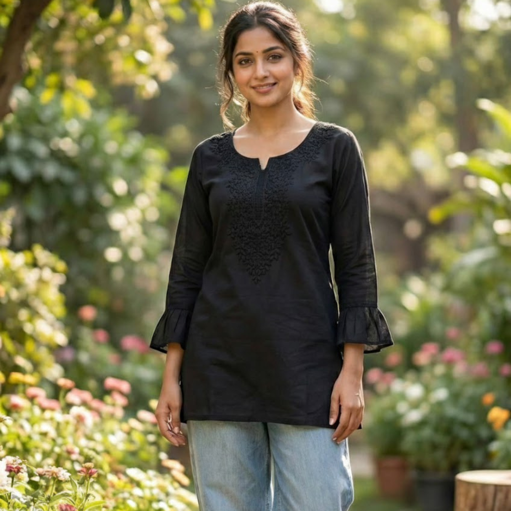 Rayon Embroidery Ready To Wear Tops  Collection For Women 001