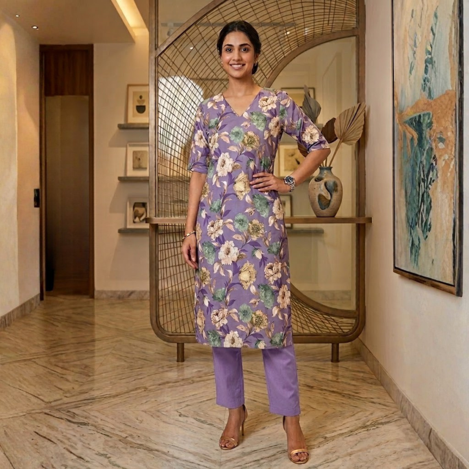 Stylish  Cotton Rayon 2 PCS  Set For Women 002