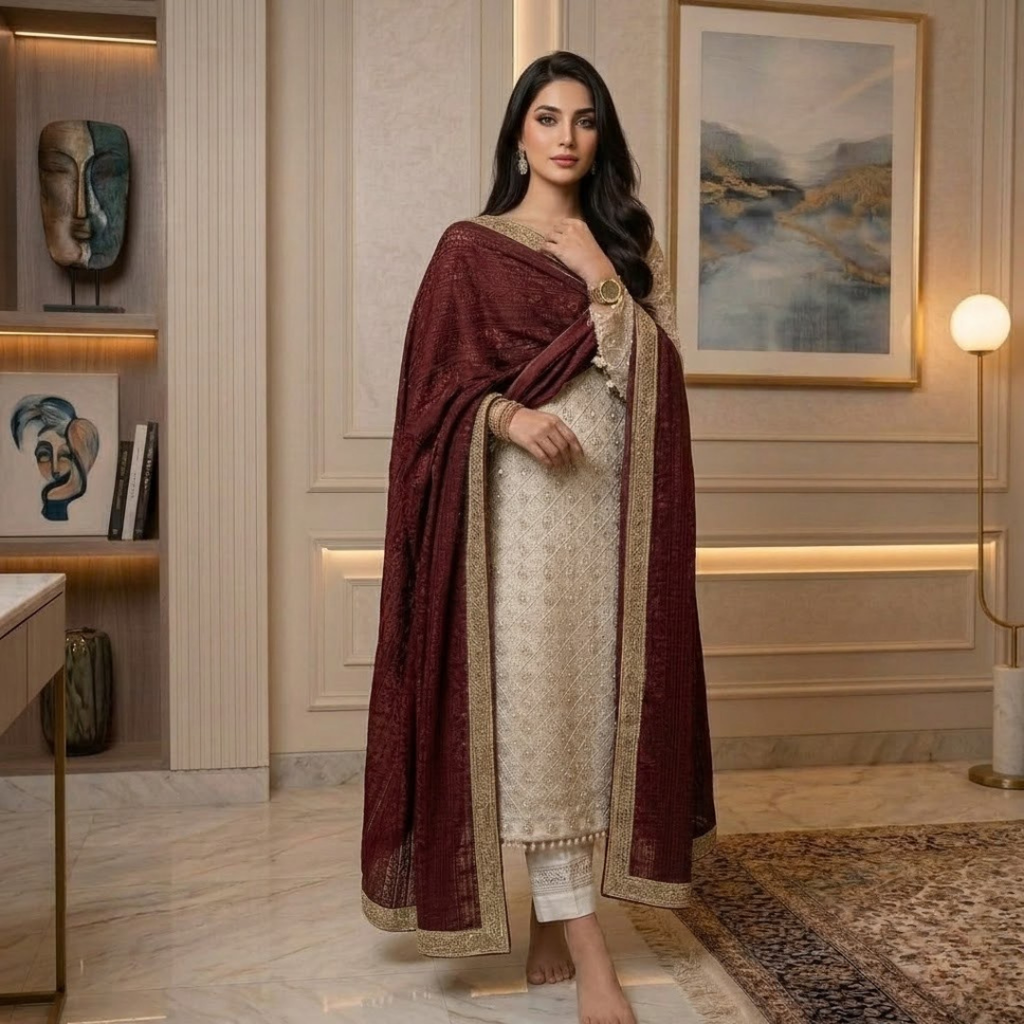 Georgette  Embroidered  3Pcs Suit  For Women  003