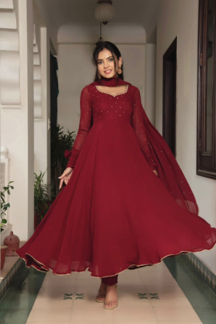 Anarkali Gown With Dupatta