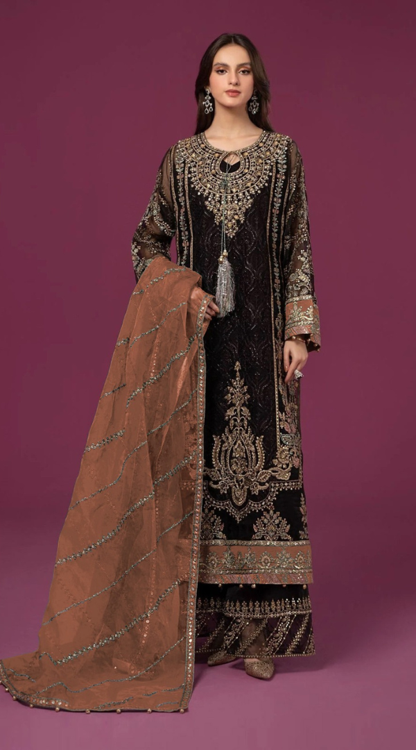 Embroidered Fox Georgette Suit