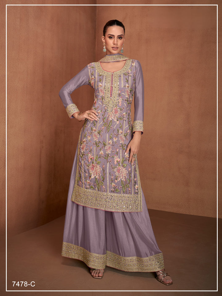 Heavy Star Georgette with Intricate Embroidery Suit