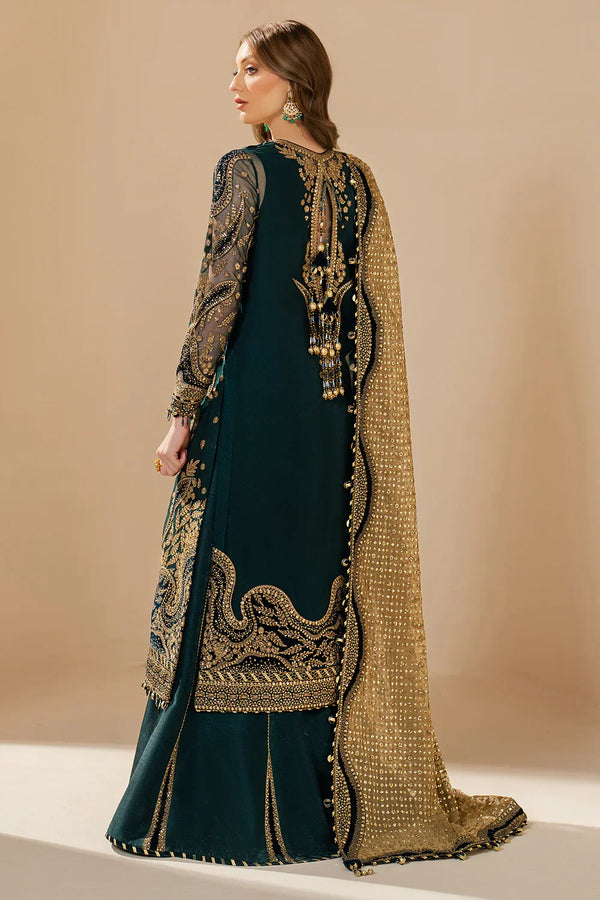 Embroidered Chiffon Sharara Suit with Organza Borders &amp; Malai Crepe Sharara | Ready to Wear