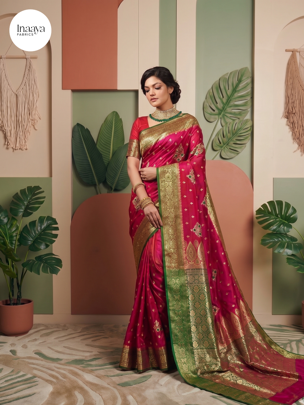 Meena Banarasi Lichi Silk Saree