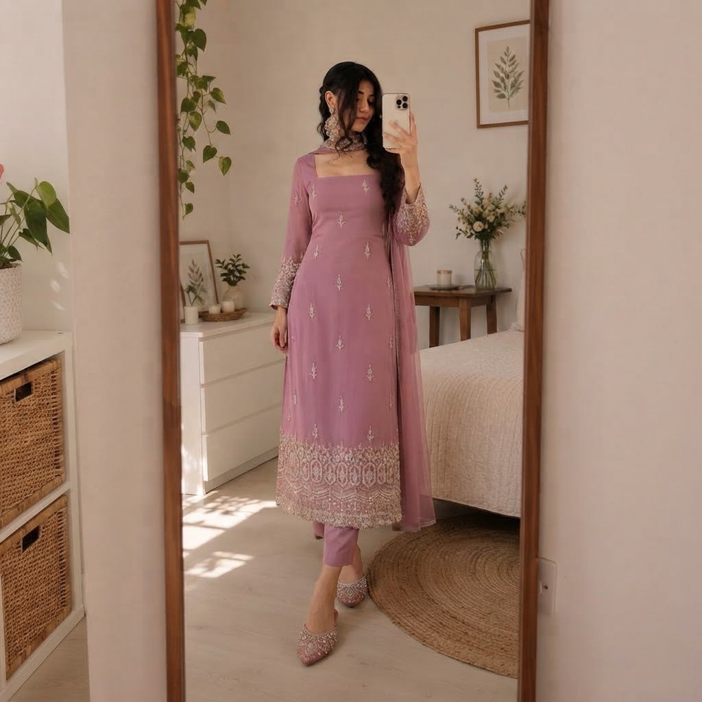 Classy Embroidery 3Pcs Suit Collection For Women